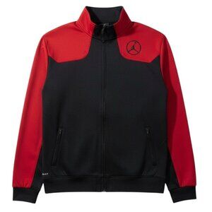 Nike Air Jordan Track Jacket Youth Black Red Jumpman Zip L 16/18